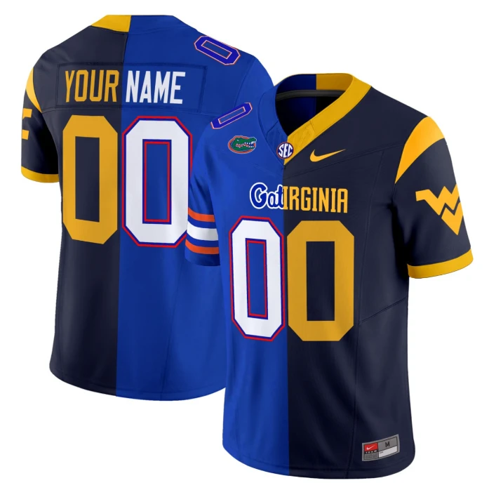 Custom West Virginia Mountaineers and Florida Gators Jersey Name, Number by NCAA Football Jersey