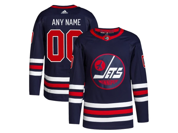 Custom Winnipeg Jets Navy Home Jersey by Hockey David