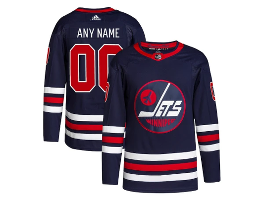 Custom Winnipeg Jets Navy Home Jersey by Hockey David