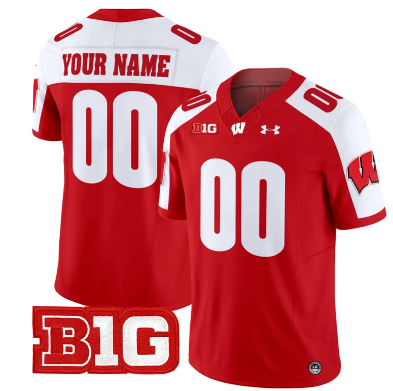 Custom Wisconsin Badgers Jersey Name and Number Vapor Football Stitched Red Alternate by My Store