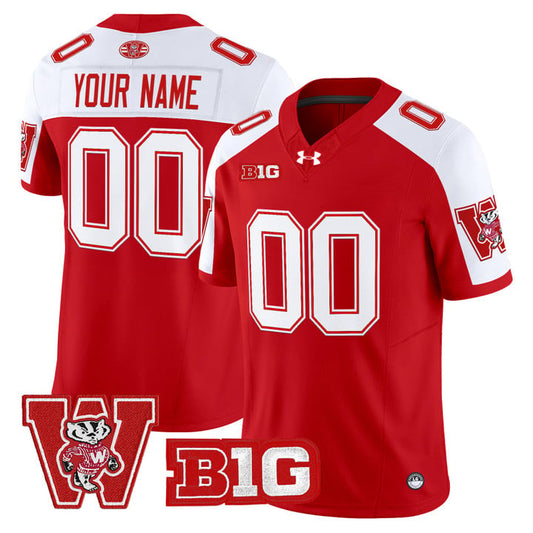 Custom Wisconsin Badgers Jersey Name, Number Throwback Stitched Red Alter by My Store NCAA Football Jerseys