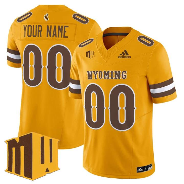 Custom Wyoming Cowboys Jersey Name, Number 2025 Vapor Limited Stitched Gold by NCAA Football Jersey