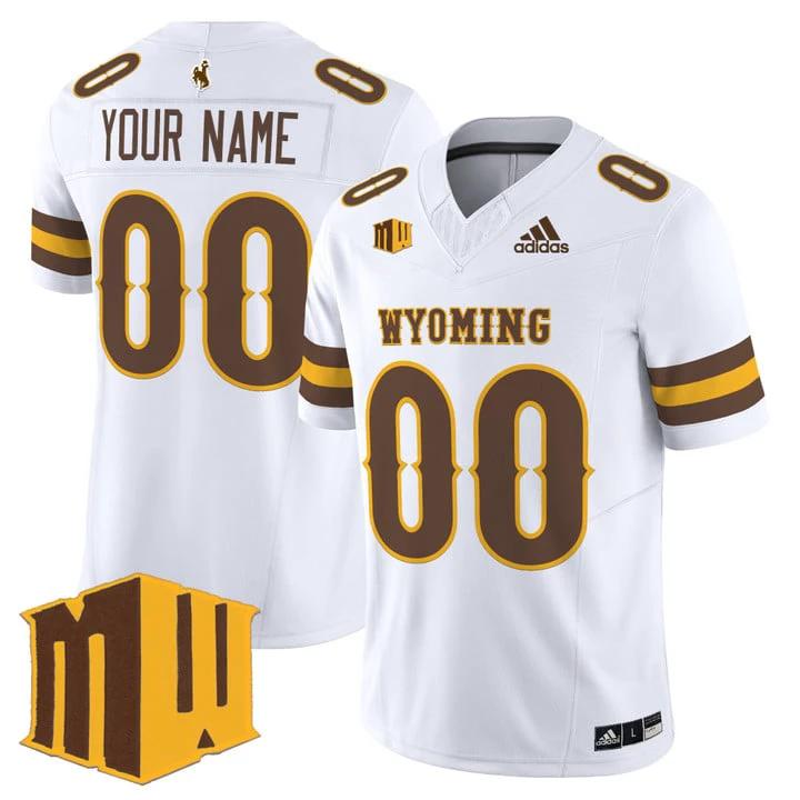 Custom Wyoming Cowboys Jersey Name, Number 2025 Vapor Limited Stitched White by NCAA Football Jersey