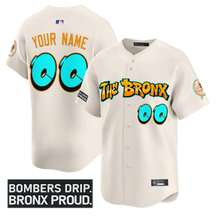 Custom Yankees Jersey Graffiti Bronx Bombers Edition Limited Stitched Cream by My Store