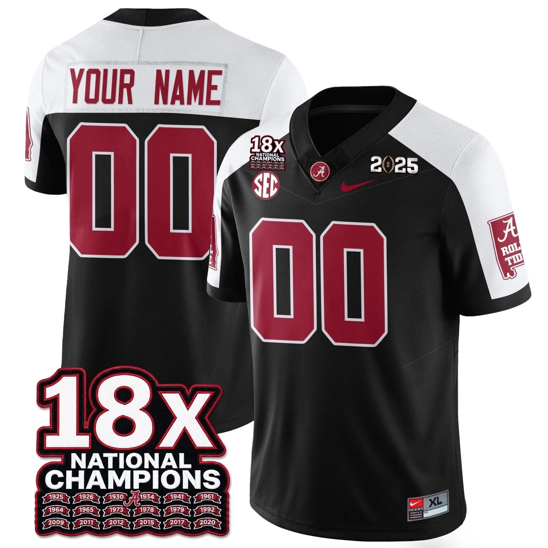 Custom Alabama Crimson Jersey 18x-Time National Champions Football Stitched by My Store NCAA Football Jerseys