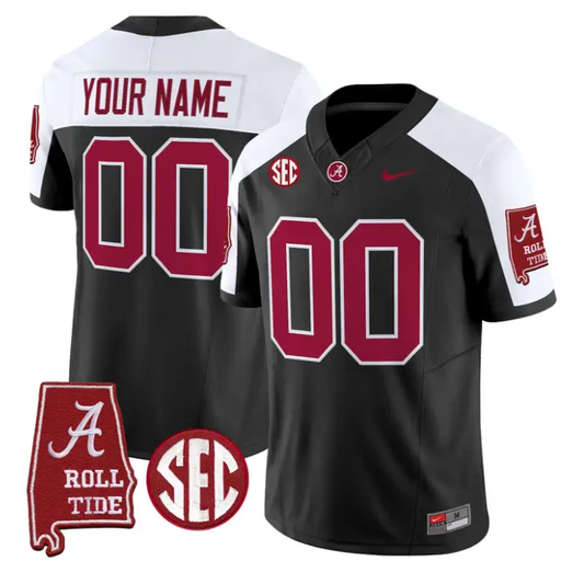 Custom Alabama Crimson Jersey 2026 Map and SEC Patch Stitched by My Store NCAA Football Jerseys