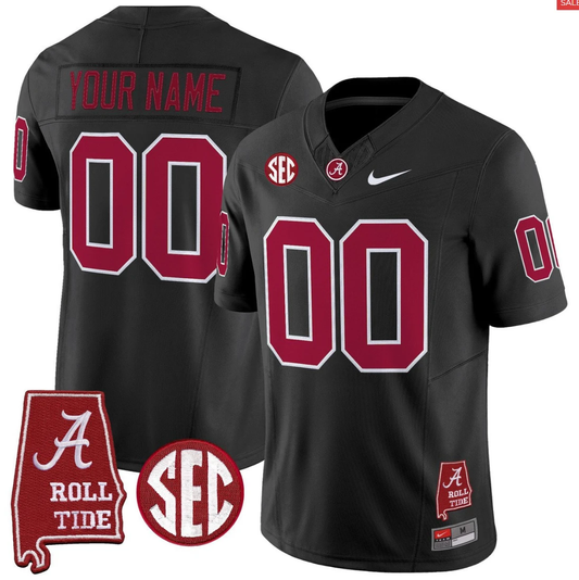 Custom Alabama Crimson Jersey Throwback Alabama Map Stitched by My Store NCAA Football Jerseys