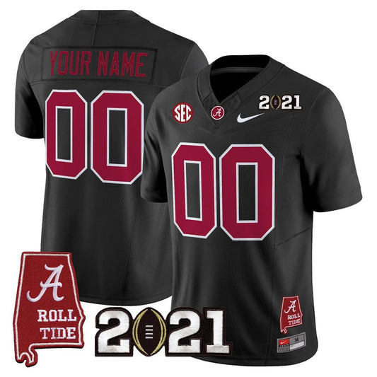 Custom Alabama Crimson Tide Jersey 2021 CFP Championship Alabama Map by My Store NCAA Football Jerseys