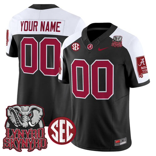 Custom Alabama Crimson Tide Jersey Lynyrd Skynyrd Patch Stitched by My Store NCAA Football Jerseys