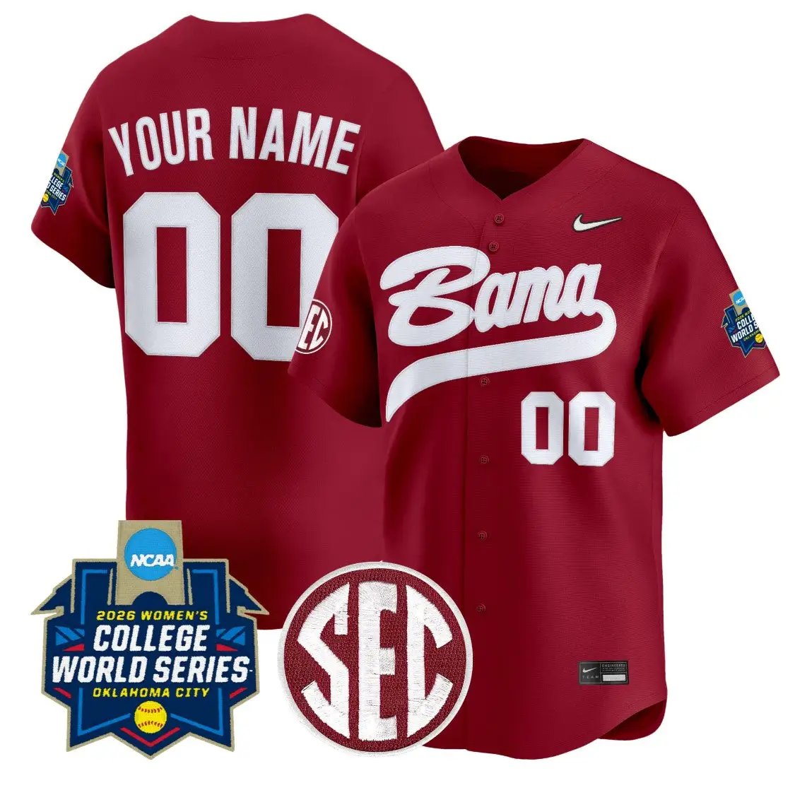 Custom Alabama Jersey Name, Number Softball 2026 World Series Stitched by My Store