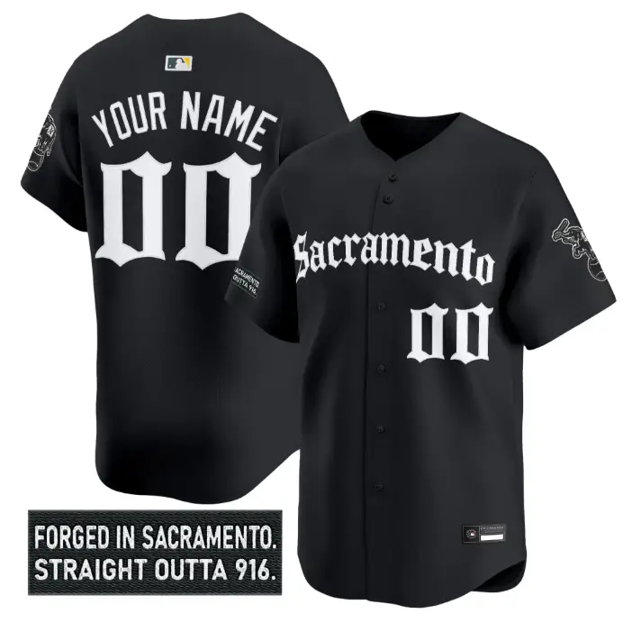 Custom Athletics Jersey Name, Number Sacramento Gothic Edition Stitched by My Store