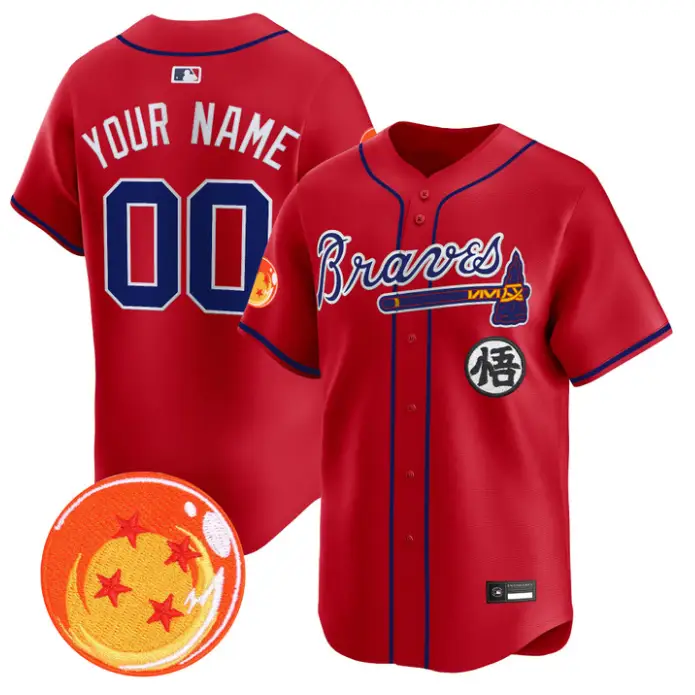 Custom Atlanta Braves Jersey Name, Number Dragon Ball Premier Stitched by My Store
