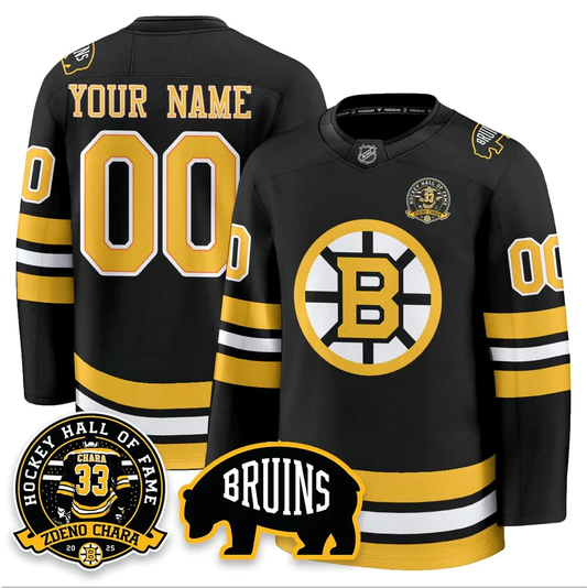 Custom Boston Bruins Jersey Name, Number Premium Zdeno Chara HOF Stitched by Hockey David