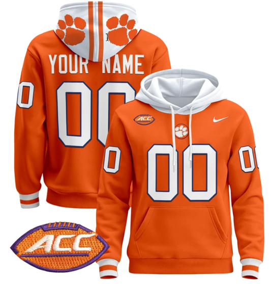 Custom Clemson Tigers Hoodie Name, Number Pullover All Stitched by Hoodie Pullover