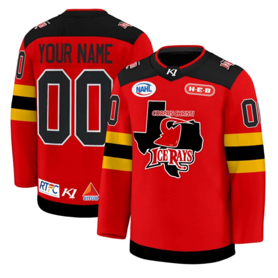 Custom Corpus Christi IceRays Hockey Jersey Name, Number All Stitched by Hockey David