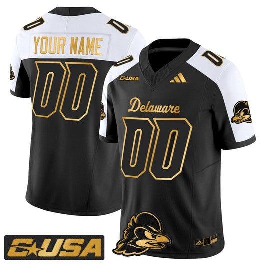 Custom Delaware Blue Hens Jersey 2025 Gold Vapor Limited Stitched by My Store NCAA Football Jerseys