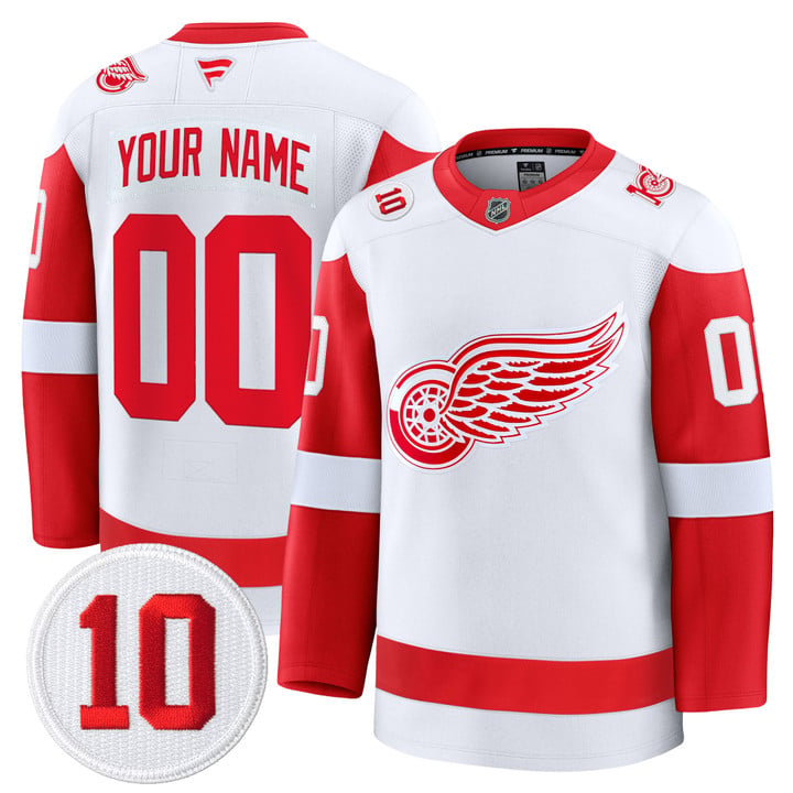 Custom Detroit Red Wings Jersey Name, Number #10 Alex Delvecchio Honoring Stitched by Hockey David