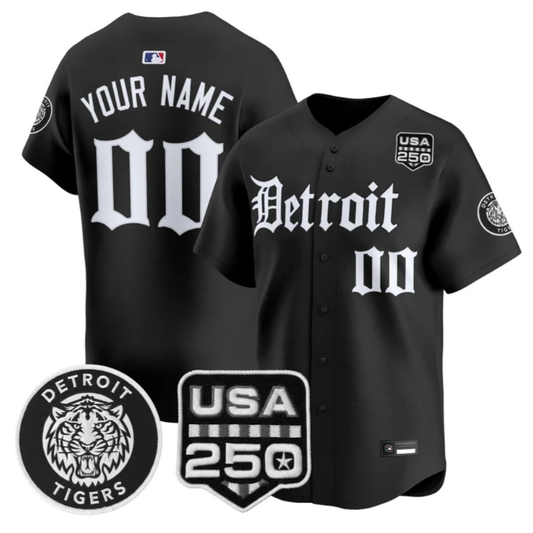 Custom Detroit Tigers Jersey Name, Number Gothic Edition Vapor Stitched by My Store