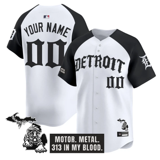 Custom Detroit Tigers Jersey Old English Edition Vapor Stitched Alter by My Store