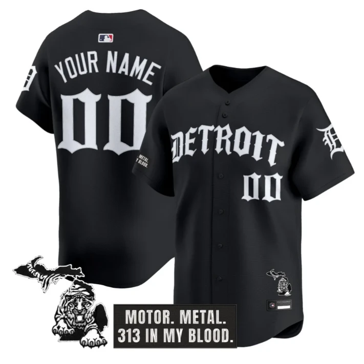 Custom Detroit Tigers Jersey Old English Edition Vapor Stitched Alter by My Store