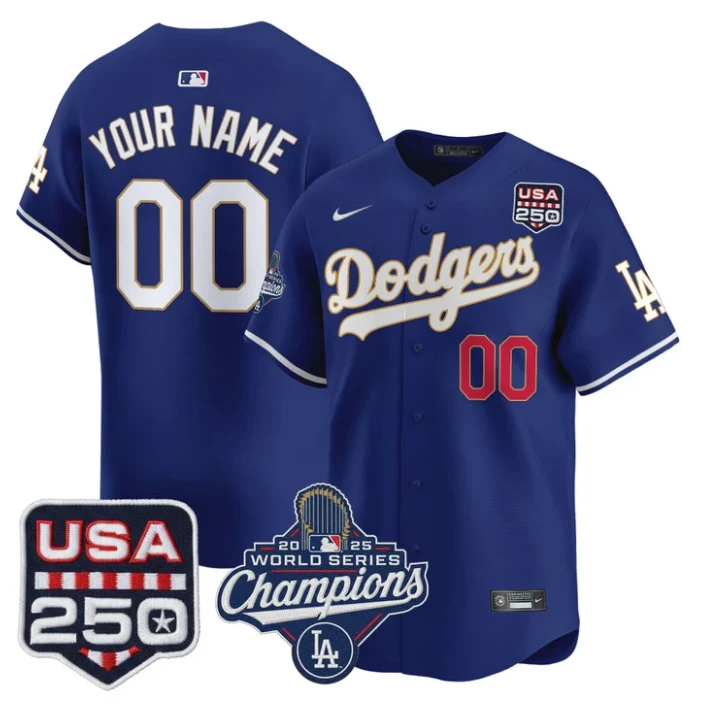 Custom Dodgers Jersey 2025 World Series Champions 250 America Stitched by My Store