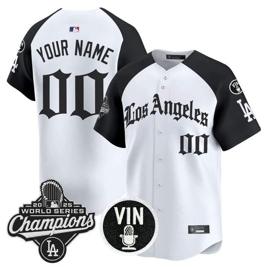 Custom Dodgers Jersey 2025 World Series Champions LA Gothic Edition by My Store