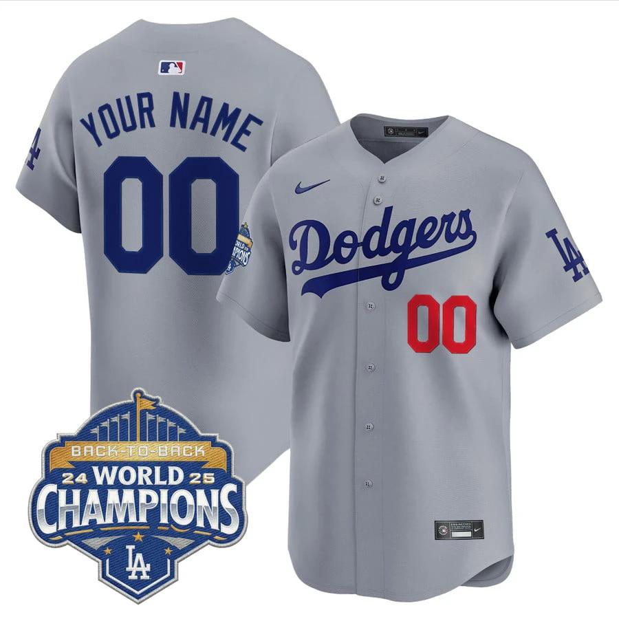Custom Dodgers Jersey Name, Number 2025 Back-To-Back Champions Stitched by My Store