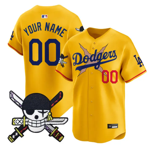 Custom Dodgers Jersey Name, Number One Piece Zoro Patch Premier Stitched by My Store