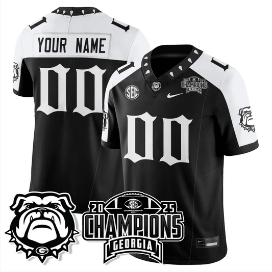 Custom Georgia Bulldogs Jersey Gothic SEC Football Champions Stitched by My Store NCAA Football Jerseys