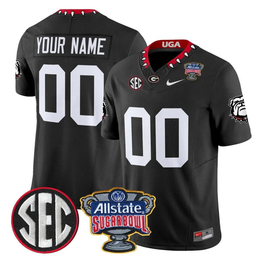 Custom Georgia Bulldogs Jersey Name, Number Sugar Bowl Patch Stitched by My Store NCAA Football Jerseys