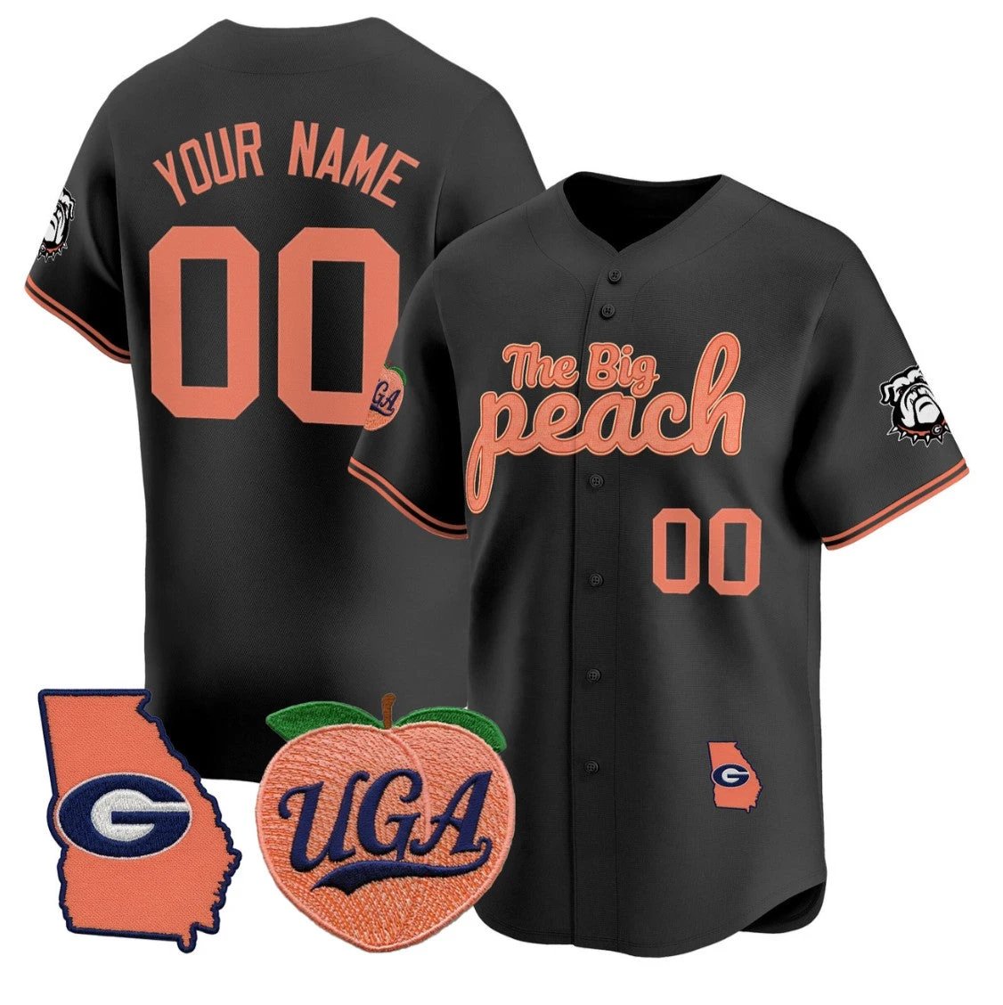Custom Georgia Bulldogs Jersey Name, Number The Big Peach Baseball Stitched by My Store