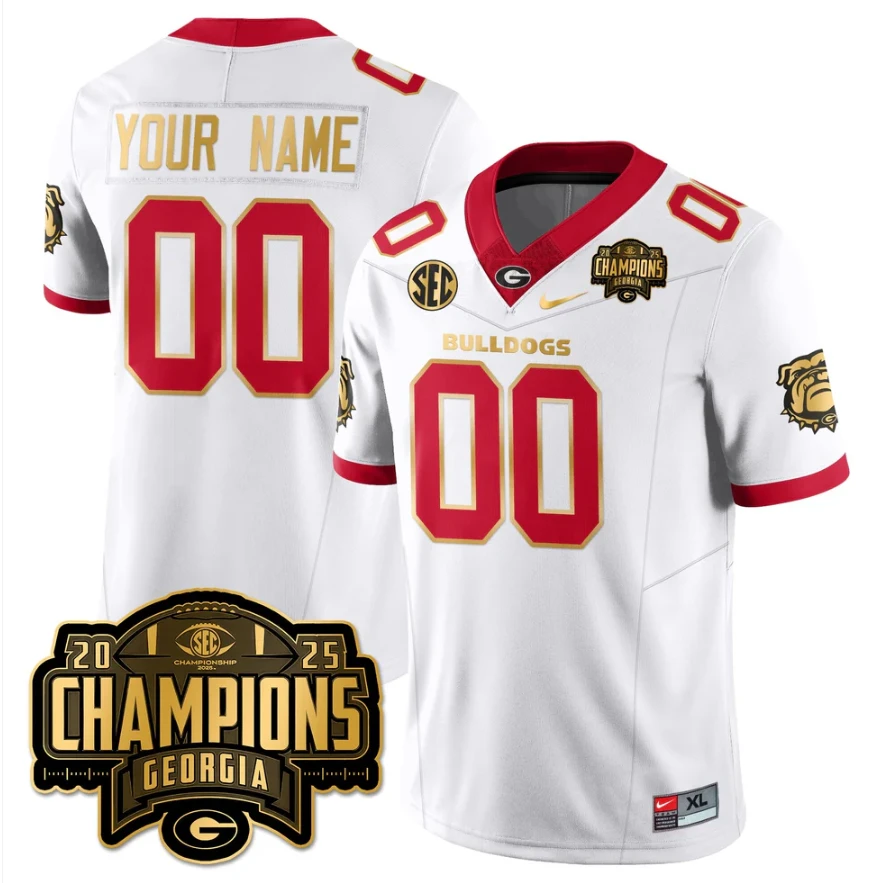 Custom Georgia Bulldogs Jersey SEC Champions Patch Vapor Limited Stitched by My Store NCAA Football Jerseys