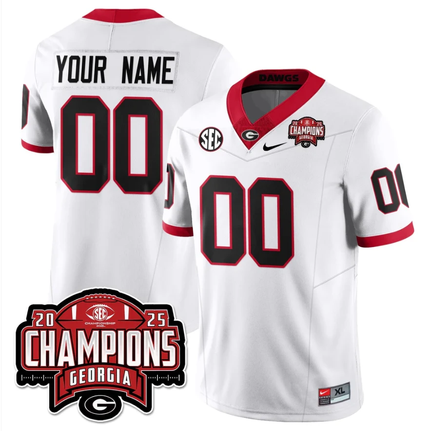 Custom Georgia Bulldogs Jersey SEC Champions Patch Vapor Limited Stitched by My Store NCAA Football Jerseys