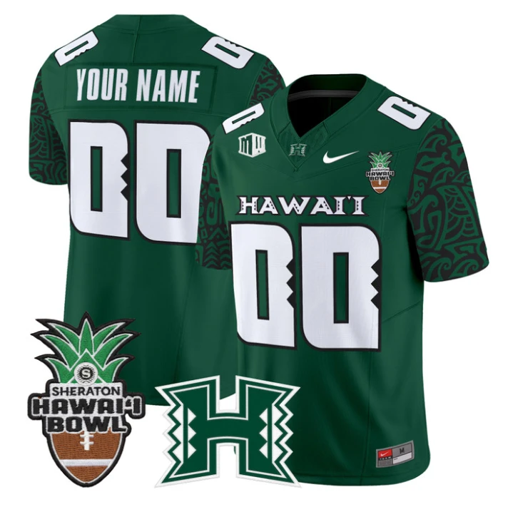 Custom Hawai'i Rainbow Warriors Jersey 2025 Hawai'i Bowl Patch Stitched Black Limited by My Store NCAA Football Jerseys