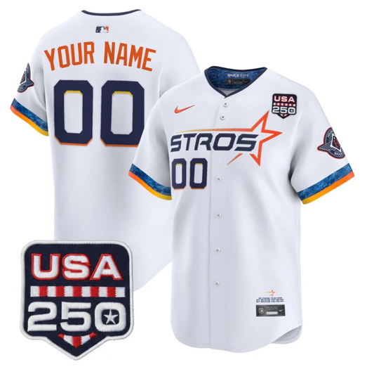 Custom Houston Astros Jersey 250 USA Patch Limited Stitched by My Store
