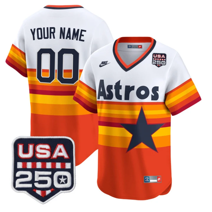 Custom Houston Astros Jersey 250 USA Patch Limited Stitched by My Store