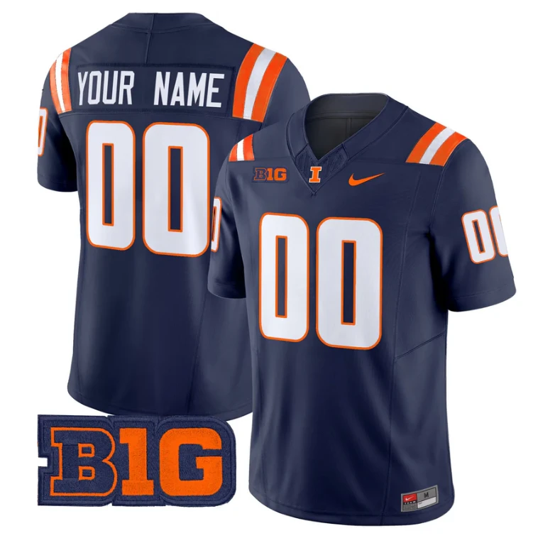 Custom Illinois Fighting Illini Jersey 2025 Vapor Limited Stitched by My Store NCAA Football Jerseys