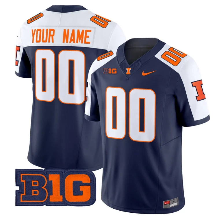 Custom Illinois Fighting Illini Jersey 2025 Vapor Limited Stitched by My Store NCAA Football Jerseys