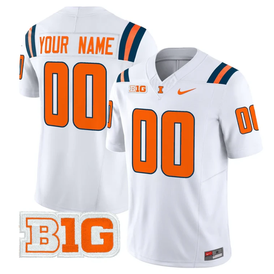 Custom Illinois Fighting Illini Jersey 2025 Vapor Limited Stitched by My Store NCAA Football Jerseys