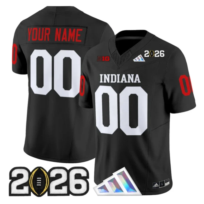 Custom Indiana Hoosiers Jerey 2026 CFP Final Patch V3 Stitched by My Store NCAA Football Jerseys