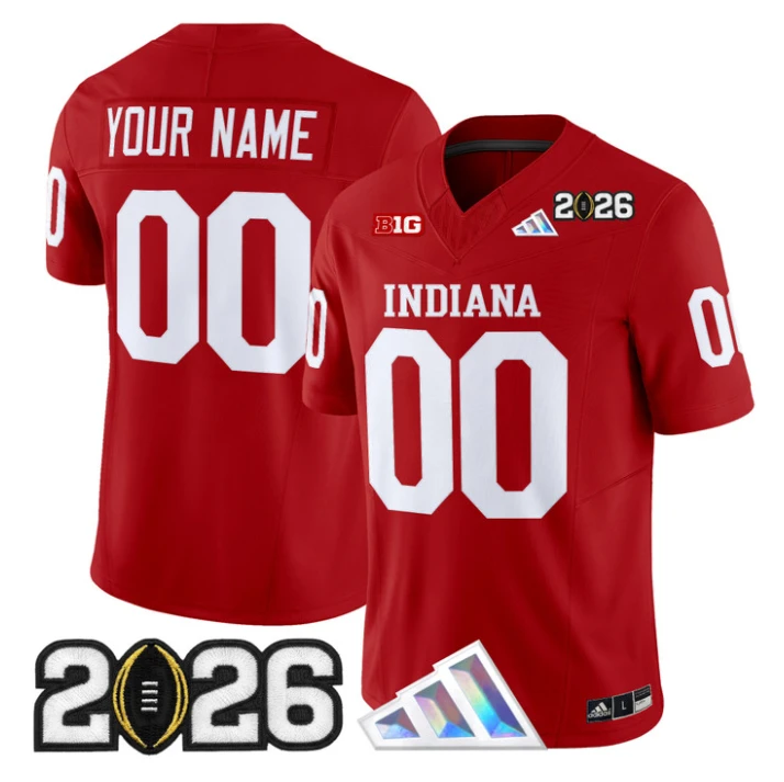 Custom Indiana Hoosiers Jerey 2026 CFP Final Patch V3 Stitched by My Store NCAA Football Jerseys