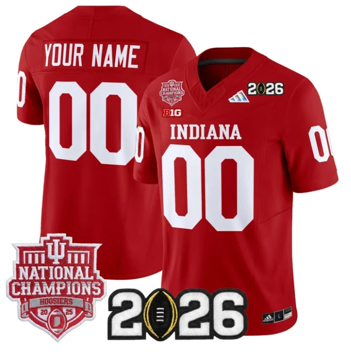 Custom Indiana Hoosiers Jersey 2025 National Champions 2026 Patch Stitched by My Store NCAA Football Jerseys