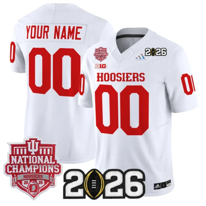 Custom Indiana Hoosiers Jersey 2025 National Champions 2026 Patch Stitched by My Store NCAA Football Jerseys