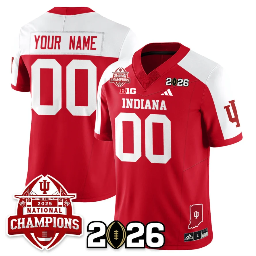 Custom Indiana Hoosiers Jersey 2025 National Champions V2 Stitched by My Store NCAA Football Jerseys