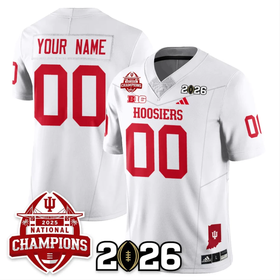 Custom Indiana Hoosiers Jersey 2025 National Champions V2 Stitched by My Store NCAA Football Jerseys