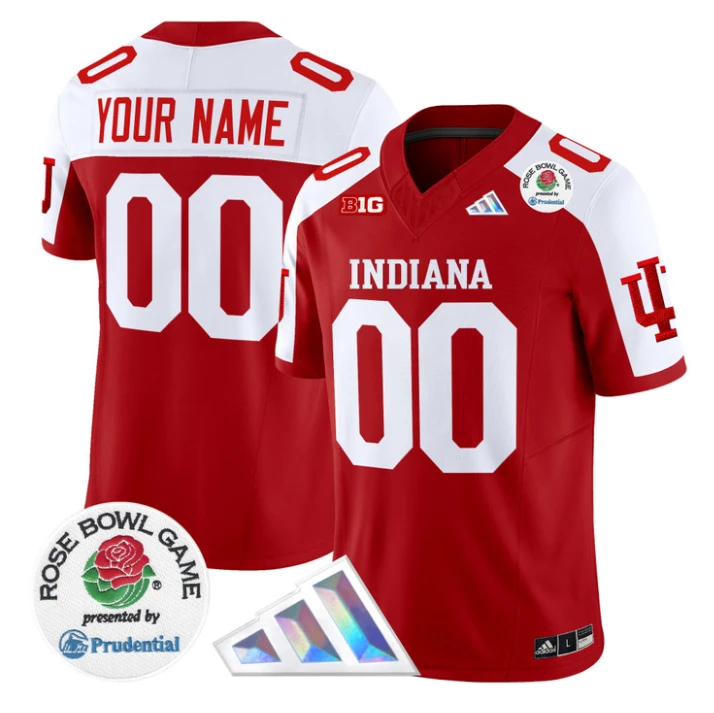 Custom Indiana Hoosiers Jersey 2025 Rose Bowl Patch V2 Stitched by My Store NCAA Football Jerseys