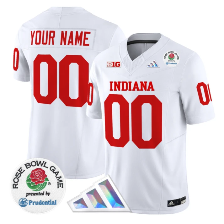 Custom Indiana Hoosiers Jersey 2025 Rose Bowl Patch V2 Stitched by My Store NCAA Football Jerseys