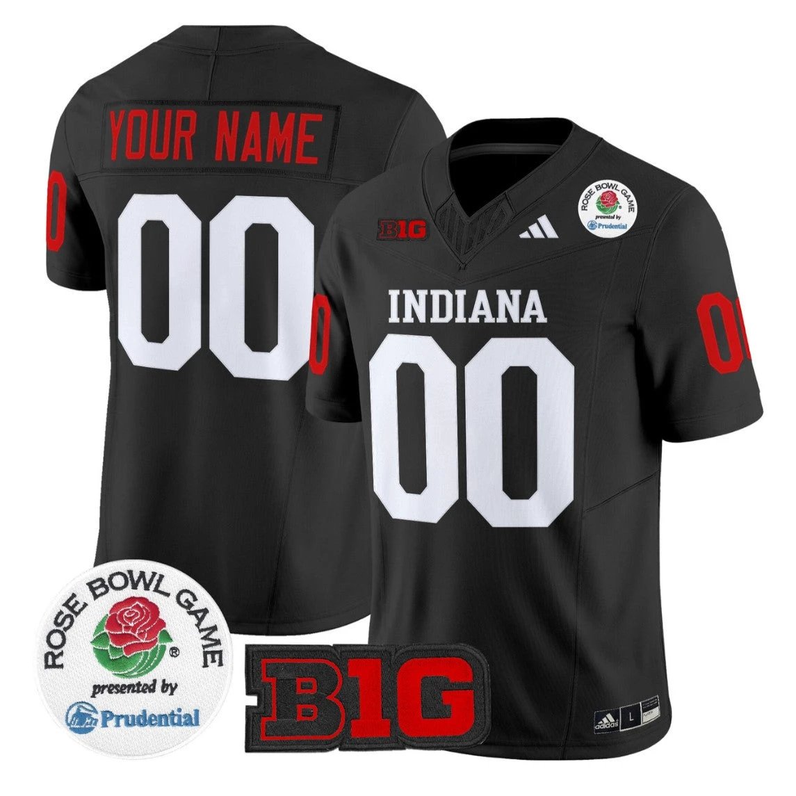 Custom Indiana Hoosiers Jersey 2026 Rose Bowl V2 Stitched by My Store NCAA Football Jerseys