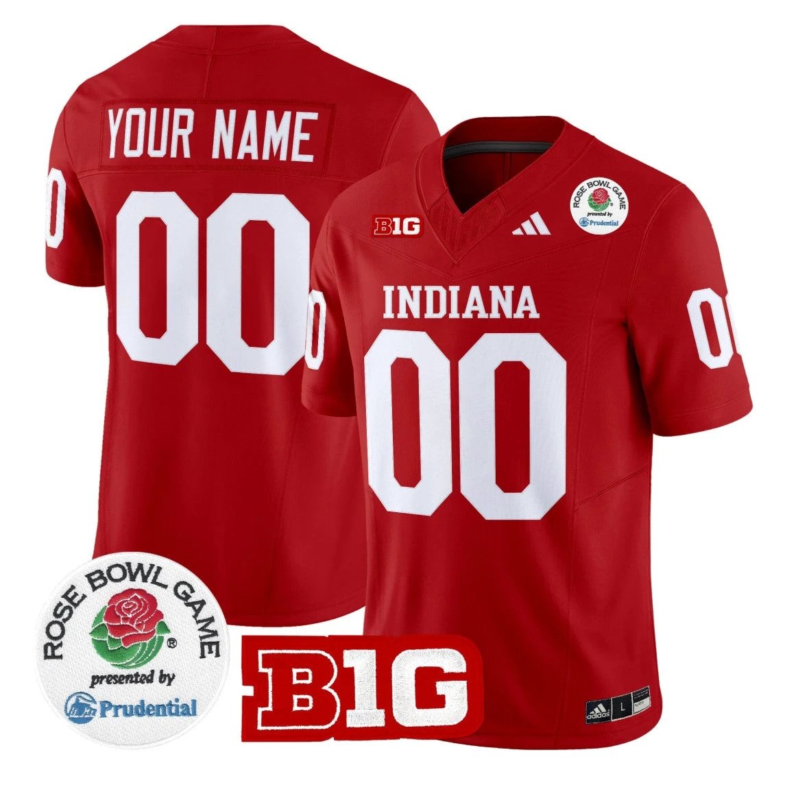 Custom Indiana Hoosiers Jersey 2026 Rose Bowl V2 Stitched by My Store NCAA Football Jerseys