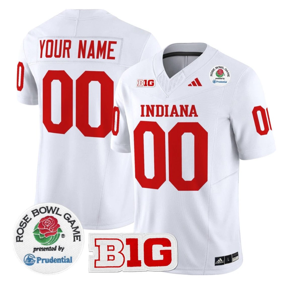 Custom Indiana Hoosiers Jersey 2026 Rose Bowl V2 Stitched by My Store NCAA Football Jerseys